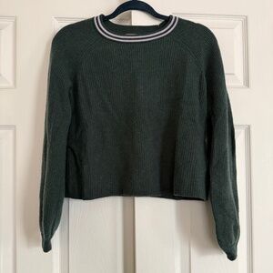 Lilla P Green Varsity Cashmere Sweater